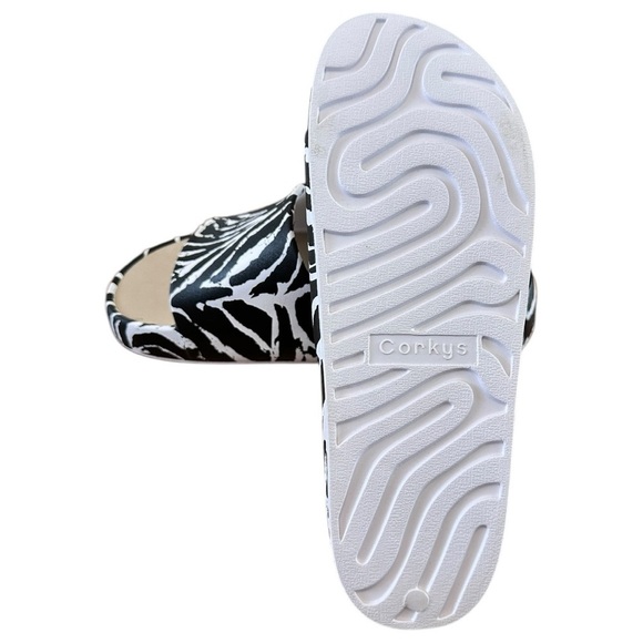 Corkys Black and White Zebra Sandals Slip-On Comfort NWOT, sz 10 - Picture 6 of 6